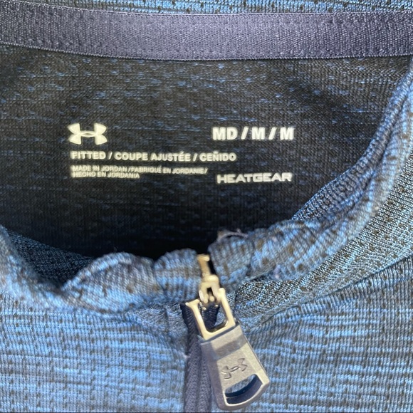 Under Armour Vanish Heatgear 1/4 Zip Blue Black Pullover Shirt Men’s Size M - Picture 4 of 7